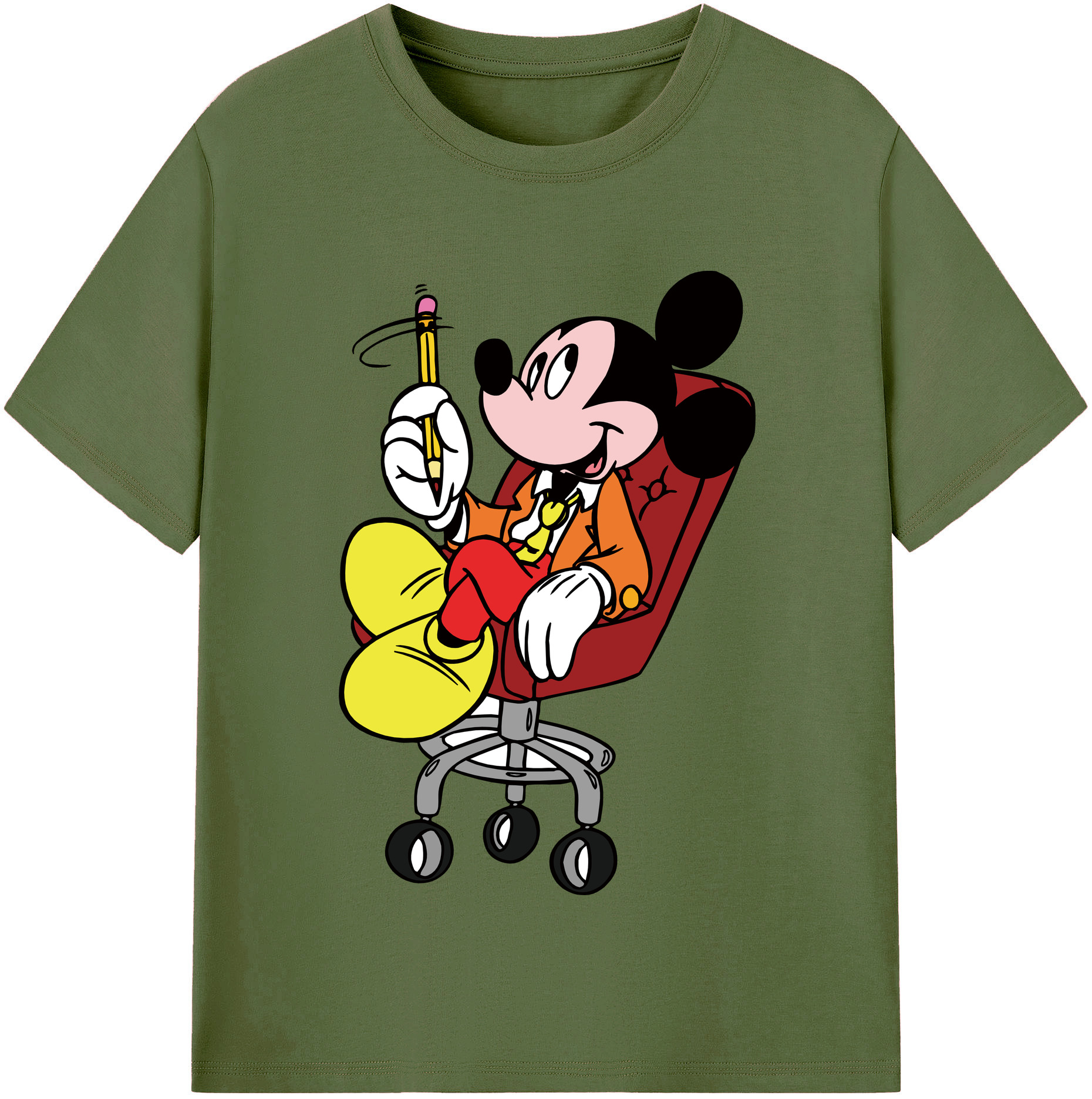 （画像用） ミッキーマウス Mickey Mouse 綿100％半袖Tシャツ（フロントプリント）
